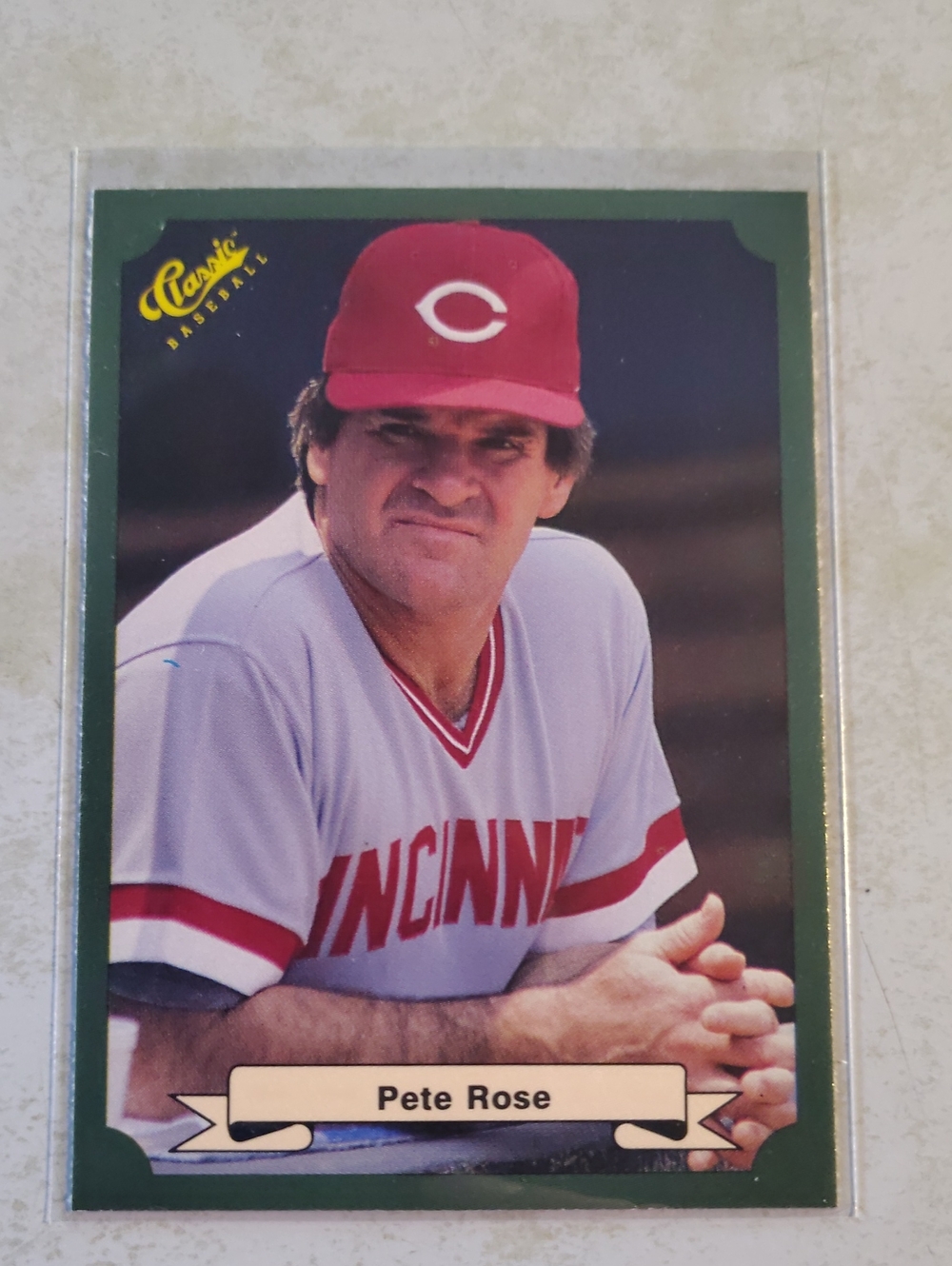 Pete Rose 1987 Classic Green #1 Cincinnati Reds Baseball Card